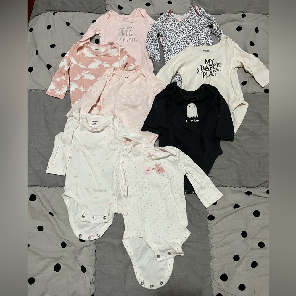 Baby Clothes Bundle Long Sleeve Onesies 3M, NB